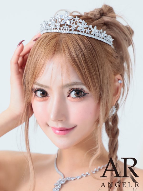 画像1: 【アクセサリー：ヘアアクセ】【ANGEL R/エンジェルアール】フラワーモチーフ/ ストーン/ ビジュー/ ティアラ/ バースデー/ ウェディング/ ヘアアクセ/ 髪飾り[OF02]