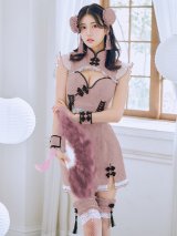 【予約商品/10月中旬発送予定】【ハロウィン】 レースチャイナセットアップ 【コスプレ5点セット】【XS-Lサイズ】(SE01YN)[OF03]