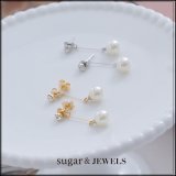 【アクセサリー：ピアス】パールストーンピアス【2カラー】[OF08]