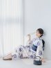 画像6: 【予約 / 5月中旬発送予定】牡丹流れる清流浴衣 OBI-siwa-204-wk-4-NV / HIMO-900-yn-1-B / / YA-953-kn-BL / GETA-01-kj-2-BL/ [/OF01]