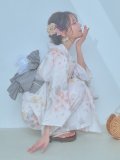 【即日発送】ホワイトベージュ紫陽花浴衣 OBI-siwa-202-ok-8-GY / HIMO-900-yn-5-IV / HEKO-800-sb-5-W / YA-1024-wk-BE / GETA-02-ok-2-IV[YMT]