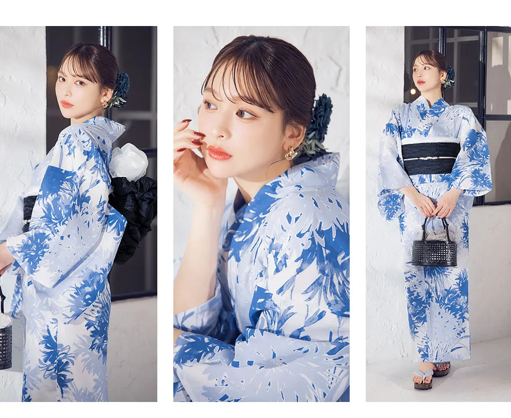 水彩彼岸花柄浴衣3