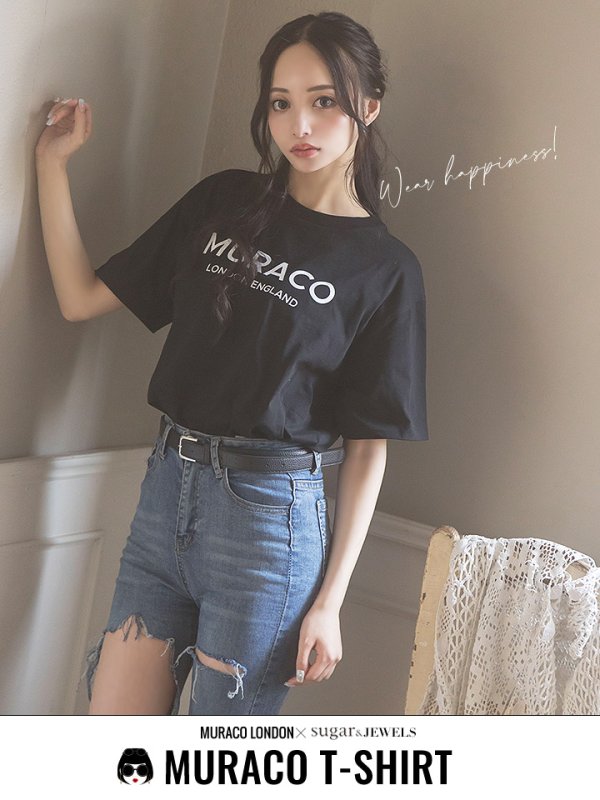 画像1: 【MURACO×sugar&JEWELS】MURACOLONDON ムラココラボTシャツ/ シンプルロゴデザイン【S-XLサイズ】[HC02] (1)