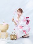 画像3: 【即日発送】ニュアンスピンク金魚浴衣 OBI-g-500-kj-1-R / HIMO-900-yn-5-IV / HEKO-800-sb-5-W / YA-593-kj-CL / GETA-01-kj-7-P[YMT] (3)