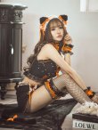 画像25: 【即日発送】【ハロウィン】パールレースキャットセットアップ【コスプレ6点セット】【S-Mサイズ/2カラー】[OF01] (25)