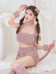 画像8: 【予約商品/9月中旬発送予定】【ハロウィン】 もこもこキャットリボンセットアップ 【コスプレ6点セット】 【Fサイズ/3カラー】[OF03] (8)