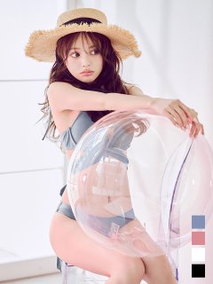 バッククロスリボンワンカラービキニ