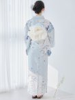 画像18: 【即日発送】クラシカルローズブルー浴衣 OBI-siwa-200-kj-13-OW / HIMO-903-kj-W / HEKO-800-sb-5-WH / YA-953-kn-BL / YA-1081-kj-BL / GETA-01-kj-2-BL / [YMT] (18)