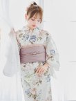 画像14: 【予約 / 4月下旬発送予定】フローラルピンクブルー浴衣 OBI-siwa-204-wk-14-DusP / HIMO-900-yn-8-P / HEKO-800-sb-11-MOC / YA-1077-wk-P / GETA-02-ok-8-RoseP/ [y/OF01] (14)