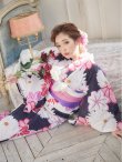 画像7: 【浴衣SALE】SALE!【浴衣】大輪の菊模様浴衣セット（19obi-4/Yheko030WH  Yhimo-P/CG-17-P）[HC02] (7)