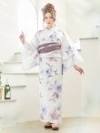 画像4: 【即日発送】ホワイト×アイシーフラワー浴衣 OBI-siwa-202-ok-17-BR / HIMO-900-yn-4-GYxGY / HEKO-800-sb-5-W / YA-68-kn-PL / YA-68-kn-P / GETA-02-ok-8-RoseP / [YMT] (4)