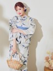 画像12: 水墨画百合柄浴衣 OBI-hira-100-ok-4-DusBL / HIMO-900-yn-5-IV  / HEKO-800-sb-8-DusBL / YA-73-kn-GY / GETA-01-kj-2-BL/ [YMT] (12)