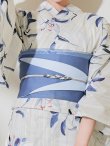 画像16: 水墨画百合柄浴衣 OBI-hira-100-ok-4-DusBL / HIMO-900-yn-5-IV  / HEKO-800-sb-8-DusBL / YA-73-kn-GY / GETA-01-kj-2-BL/ [YMT] (16)
