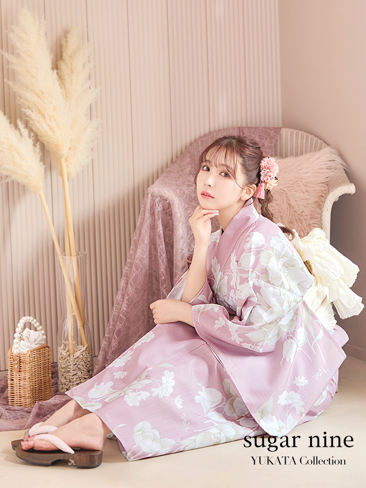 即日発送】【浴衣】大胆な牡丹が咲き誇るピンク地浴衣 siwa-k29