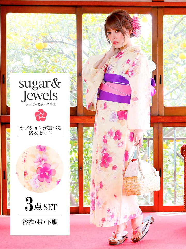 浴衣を買うならジュエルズ Jewels 浴衣セット 着付けセット 作り帯 簡単着付け キャバ キャバ嬢 キャバドレス